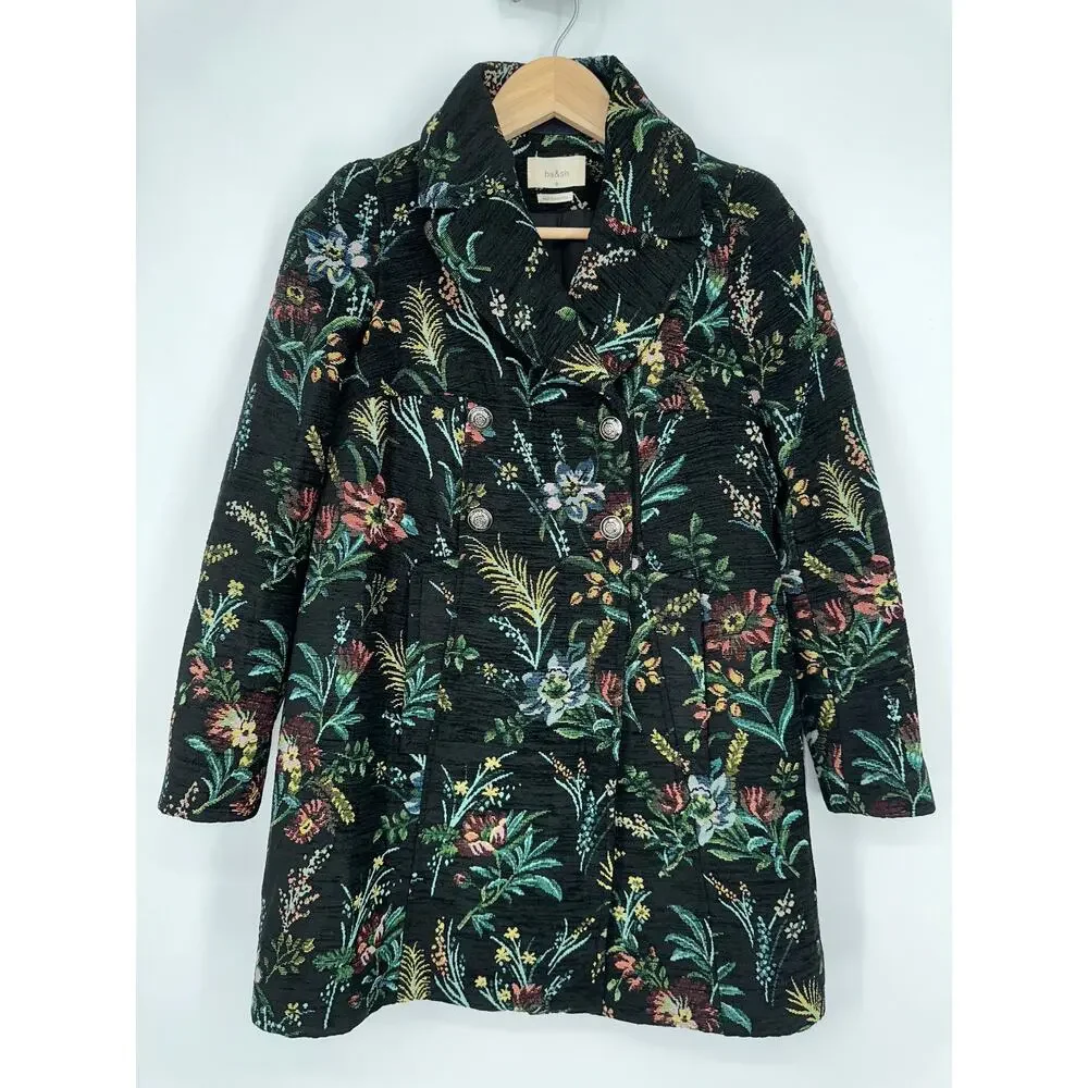 Ba&sh Wylie Floral Tapestry Coat Double Breasted Jacquard Brocade Jacket, XS - Picture 6 of 16